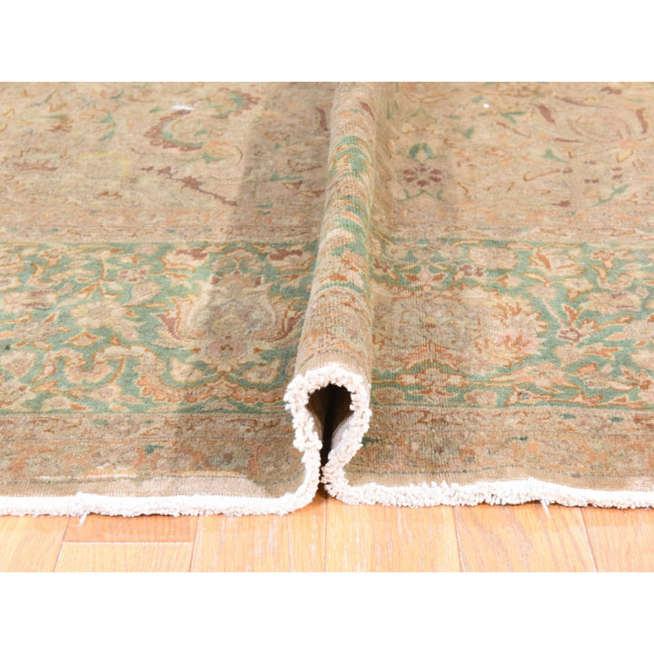 9'9" x 13'0" Vintage Hand Knotted Brown Wool Rectangle Oriental Rug - MOA10278480