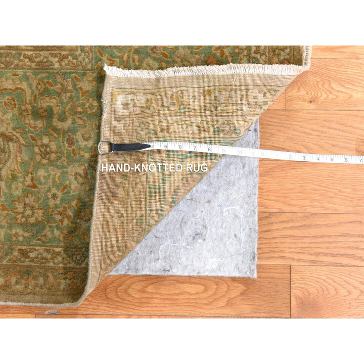 9'9" x 13'0" Vintage Hand Knotted Brown Wool Rectangle Oriental Rug - MOA10278480