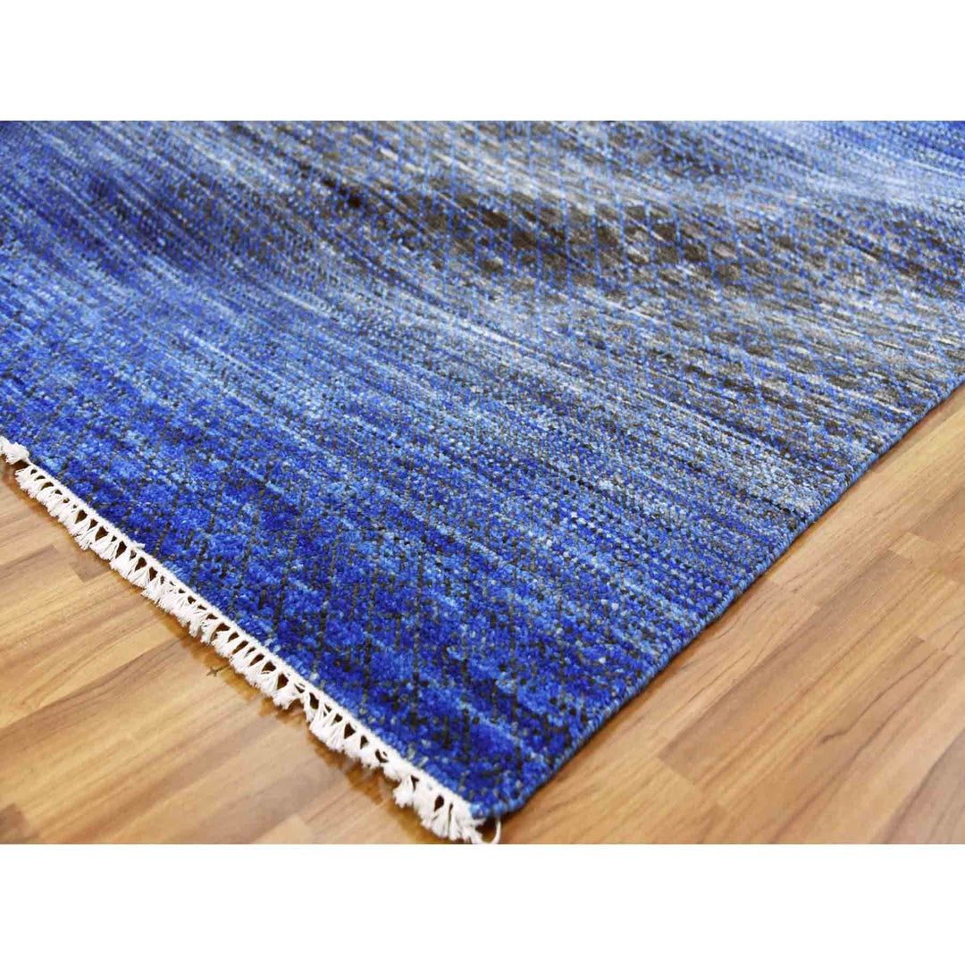 10'5" x 14'6" New Hand Knotted Blue Wool Rectangle Oriental Rug - MOA10279003