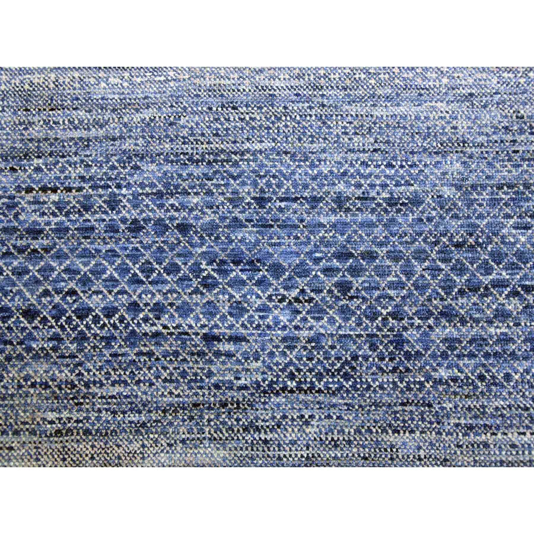 10'1" x 14'0" New Hand Knotted Blue Wool Rectangle Oriental Rug - MOA10279023