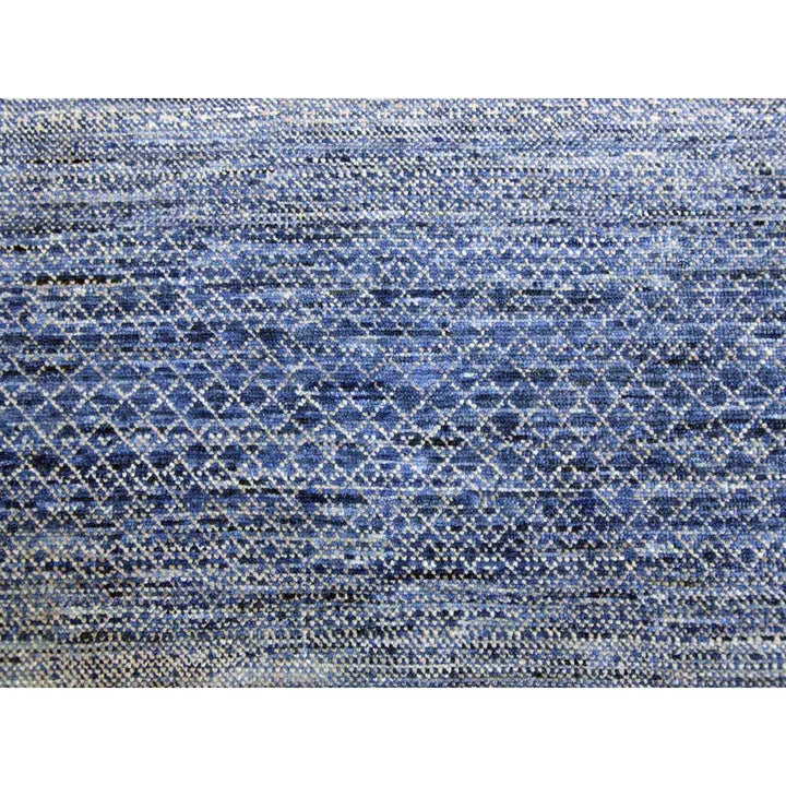 10'1" x 14'0" New Hand Knotted Blue Wool Rectangle Oriental Rug - MOA10279023