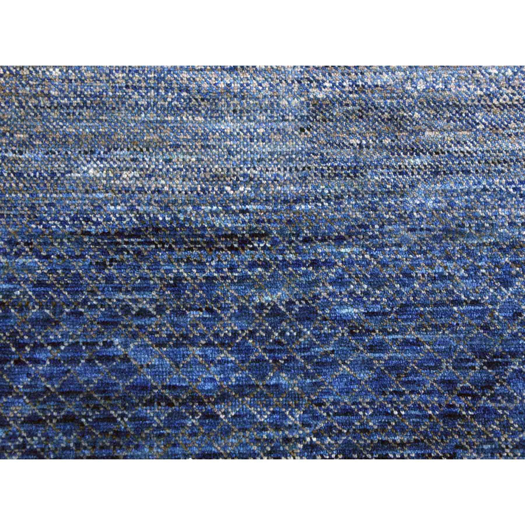 9'2" x 12'2" New Hand Knotted Blue Wool Rectangle Oriental Rug - MOA10279034