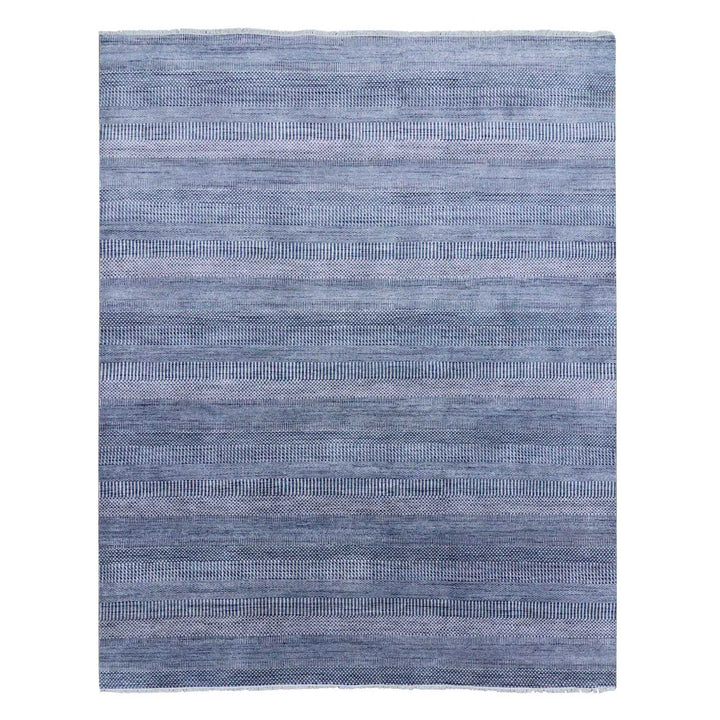 8'0" x 10'0" New Hand Knotted Blue Wool & Silk Rectangle Oriental Rug - MOA10279075