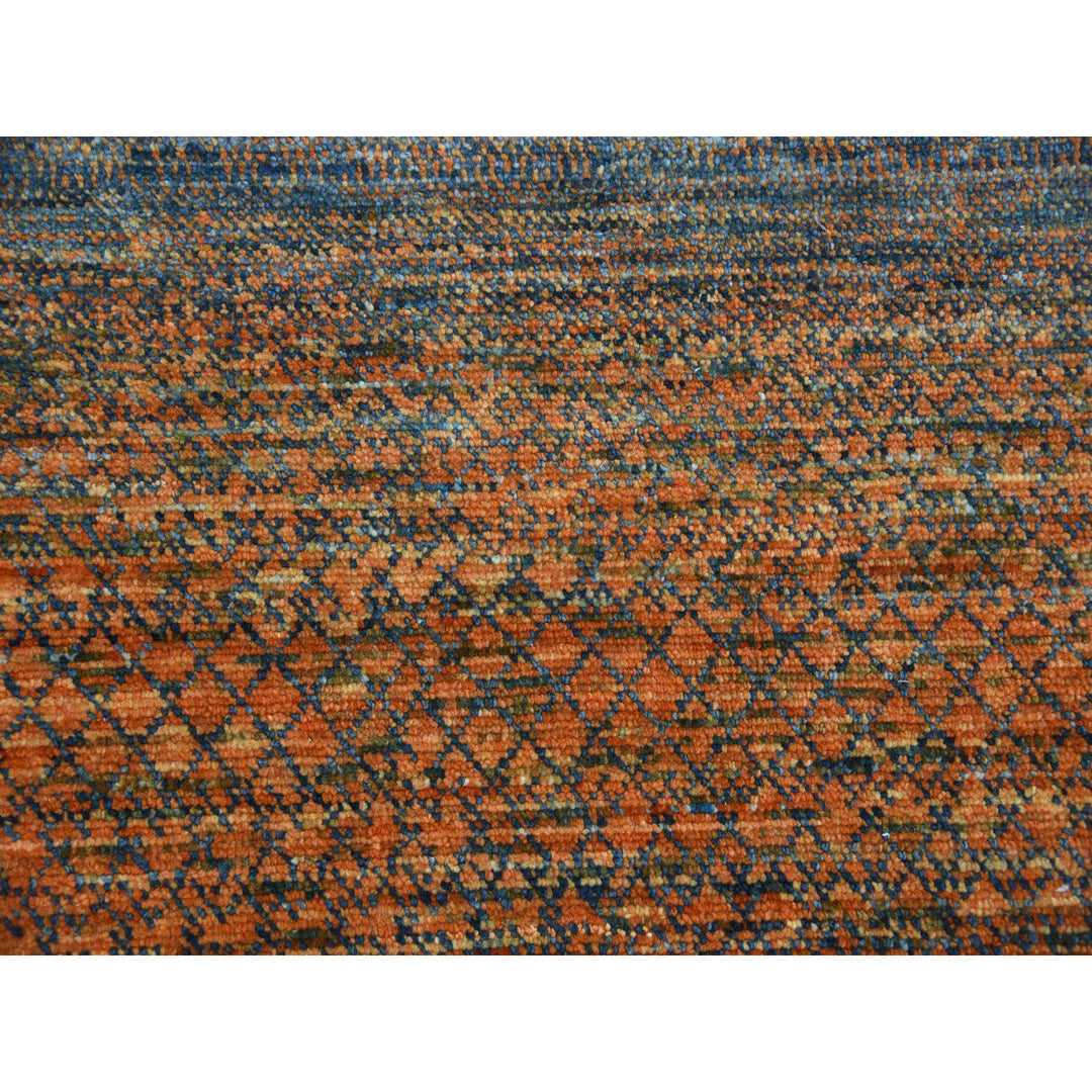 8'2" x 10'5" New Hand Knotted Orange Wool Rectangle Oriental Rug - MOA10279165