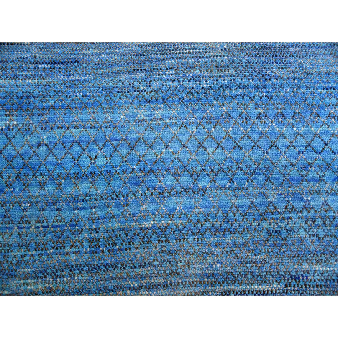 10'0" x 14'3" New Hand Knotted Blue Wool Rectangle Oriental Rug - MOA10279172