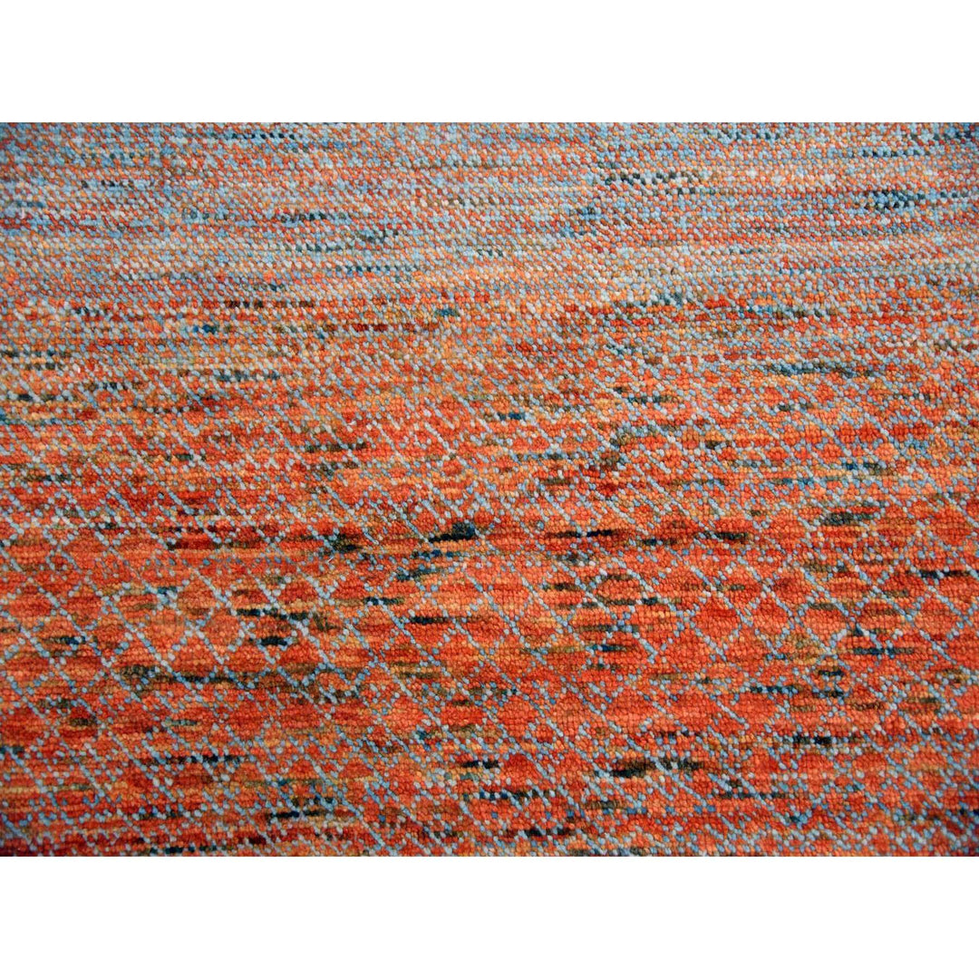 10'1" x 14'0" New Hand Knotted Orange Wool Rectangle Oriental Rug - MOA10279174