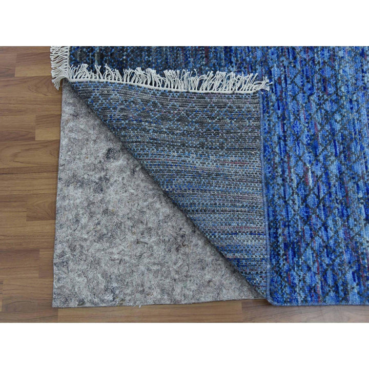 10'0" x 14'0" New Hand Knotted Blue Wool Rectangle Oriental Rug - MOA10279179