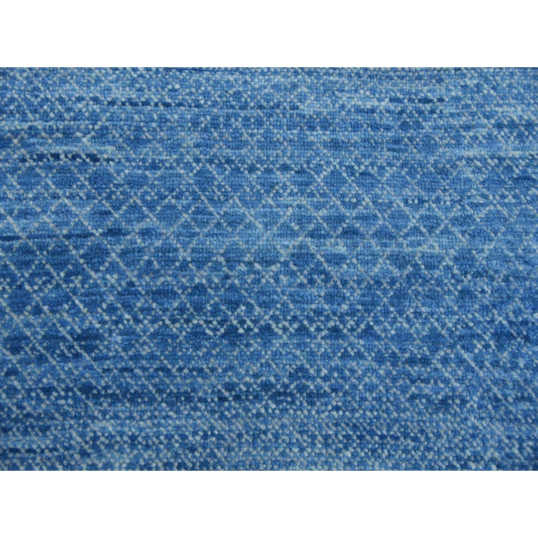 10'0" x 14'4" New Hand Knotted Blue Wool Rectangle Oriental Rug - MOA10279180