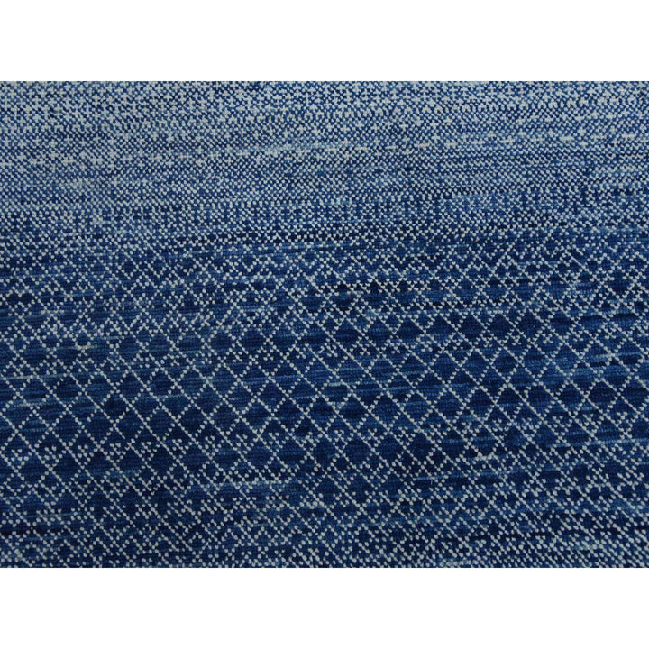 9'10" x 13'7" New Hand Knotted Blue Cotton Rectangle Oriental Rug - MOA10279182