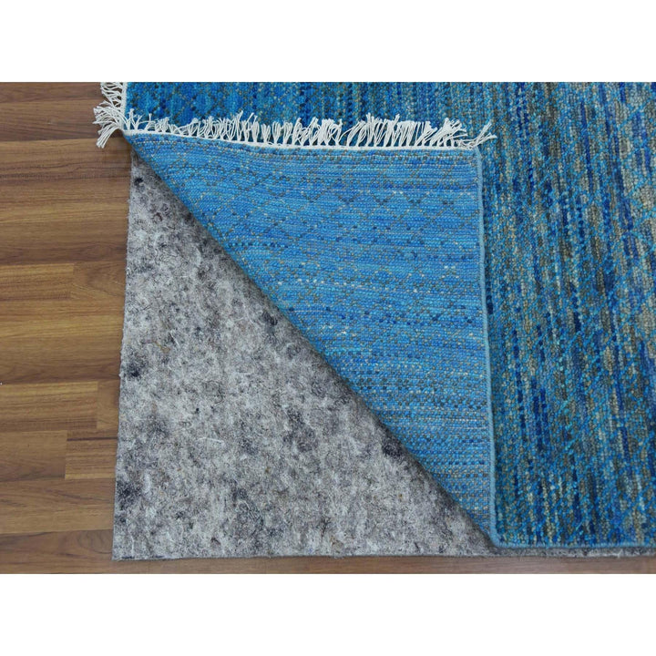 8'2" x 10'0" New Hand Knotted Blue Wool Rectangle Oriental Rug - MOA10279191