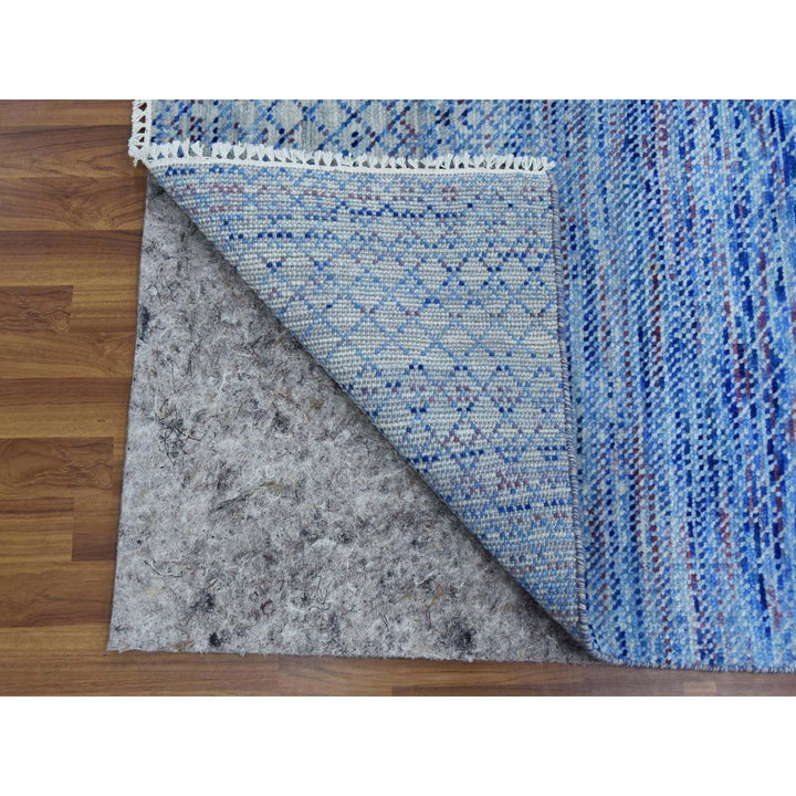 8'4" x 10'6" New Hand Knotted Blue Wool Rectangle Oriental Rug - MOA10279193