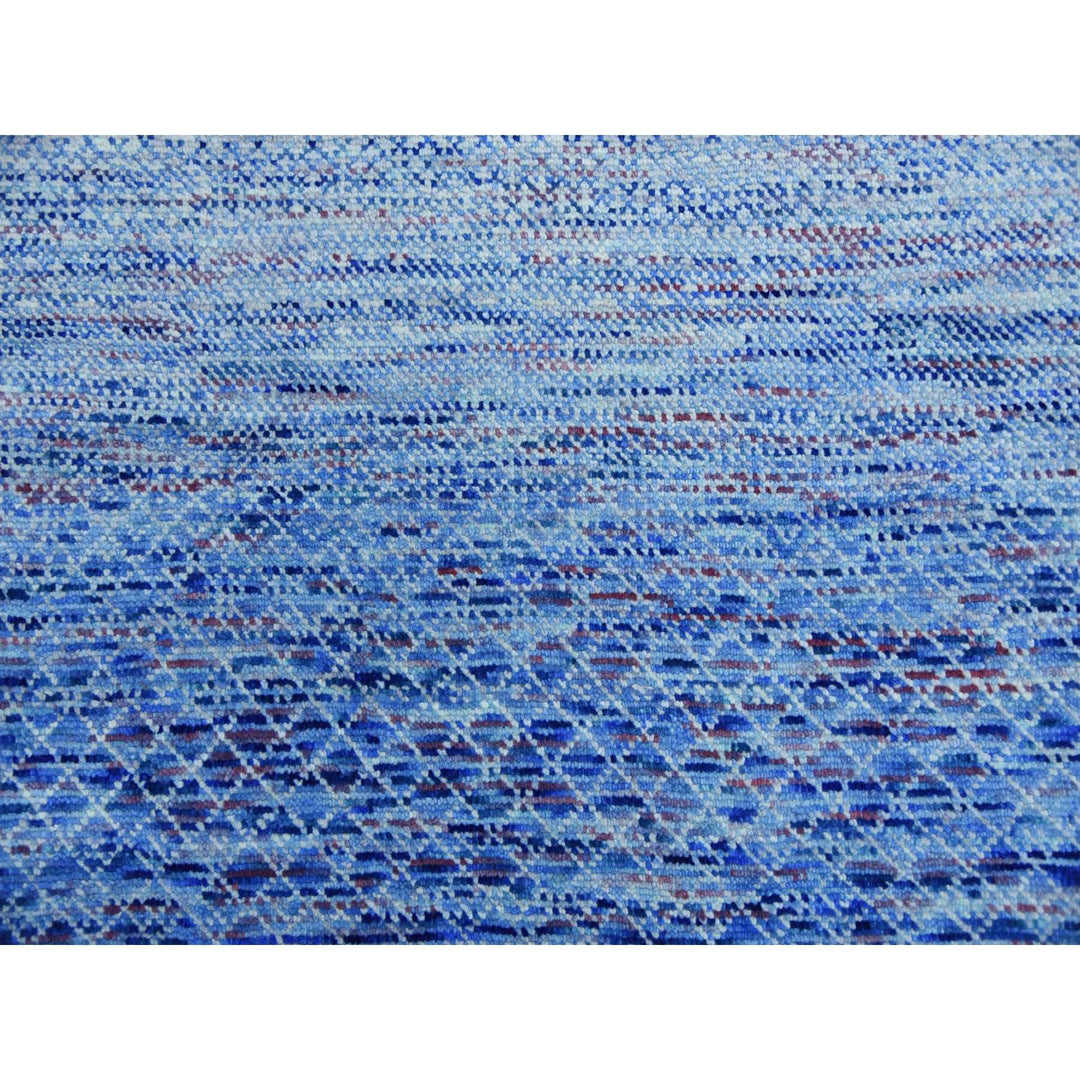 8'4" x 10'6" New Hand Knotted Blue Wool Rectangle Oriental Rug - MOA10279193