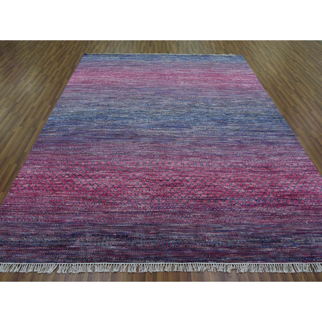 8'1" x 10'2" New Hand Knotted Pink Wool Rectangle Oriental Rug - MOA10279198