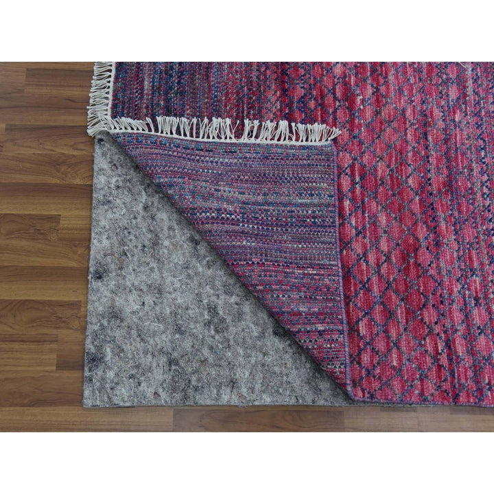 8'1" x 10'2" New Hand Knotted Pink Wool Rectangle Oriental Rug - MOA10279198