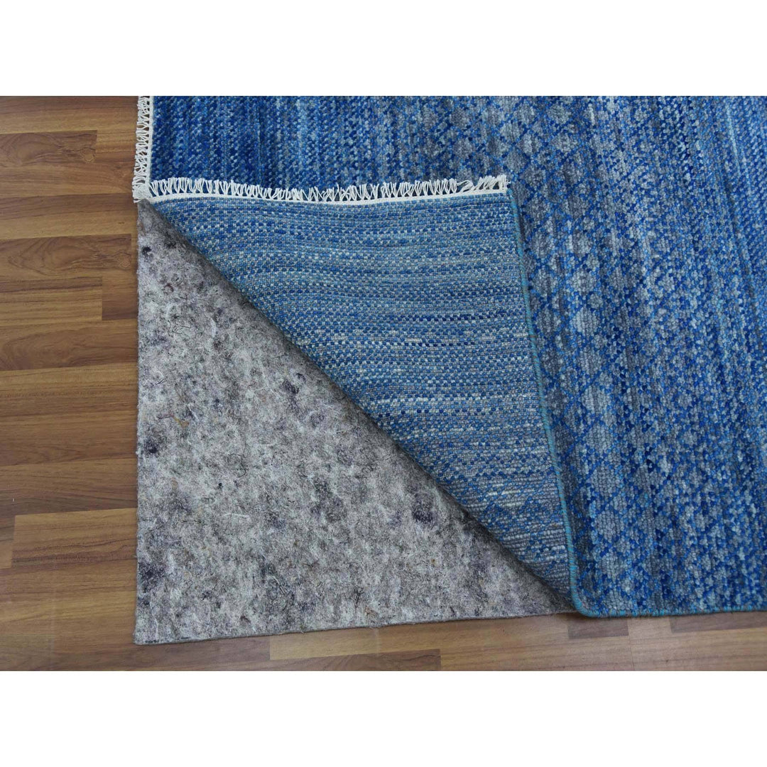 9'3" x 12'6" New Hand Knotted Blue Wool Rectangle Oriental Rug - MOA10279215