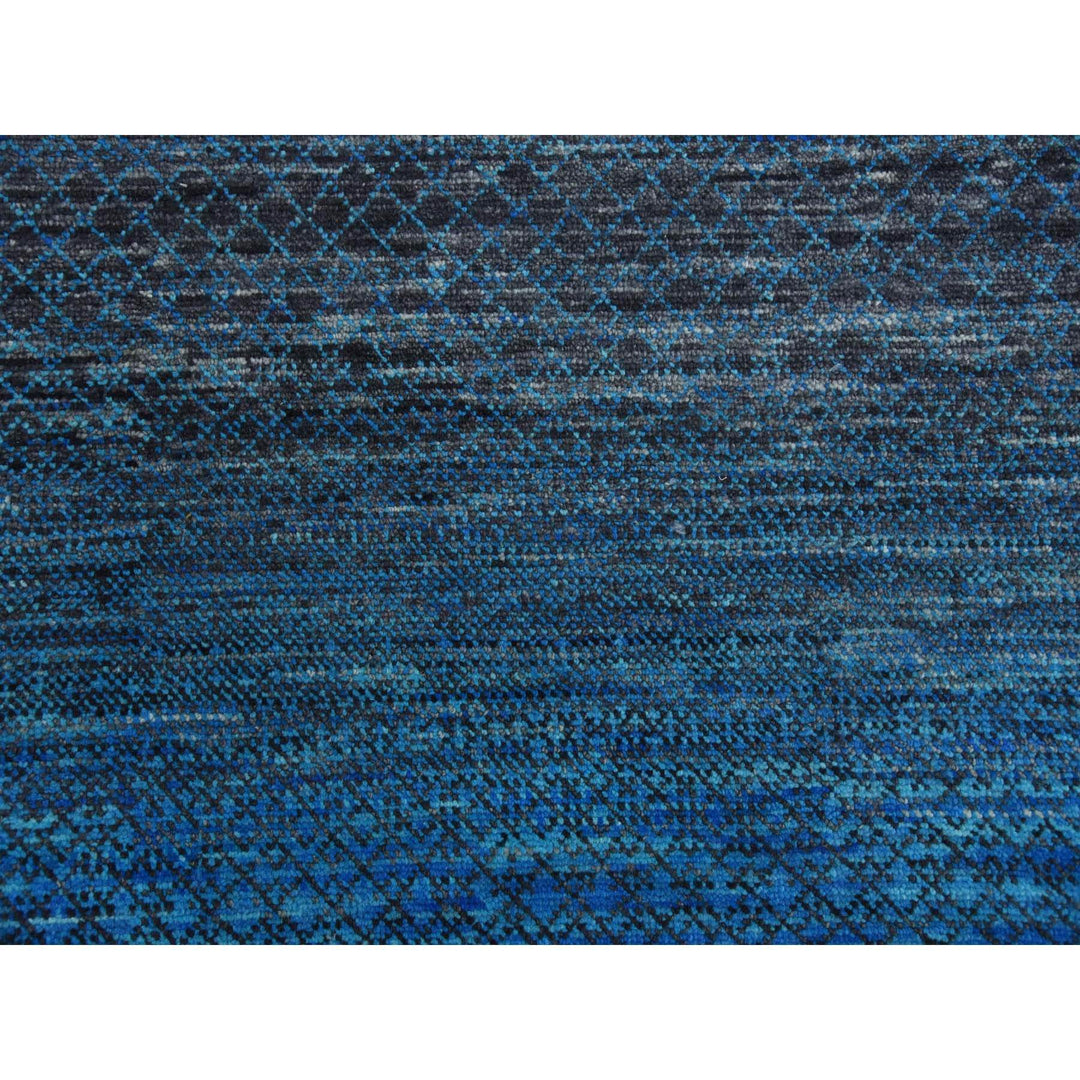 9'4" x 12'1" New Hand Knotted Blue Wool Rectangle Oriental Rug - MOA10279219