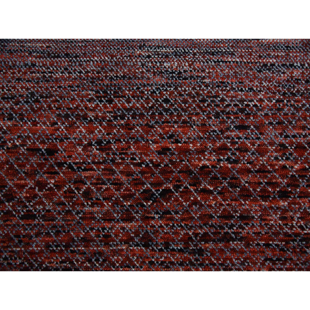 9'1" x 12'1" New Hand Knotted Red Wool Rectangle Oriental Rug - MOA10279238