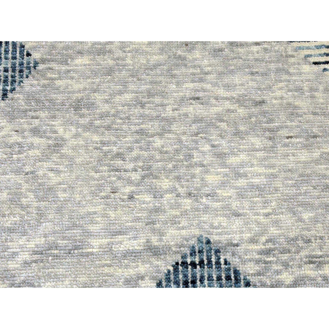 9'2" x 12'3" New Hand Knotted Blue Wool Rectangle Oriental Rug - MOA10279294