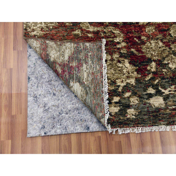 9'1" x 11'10" New Hand Knotted Brown Wool Rectangle Oriental Rug - MOA10279303