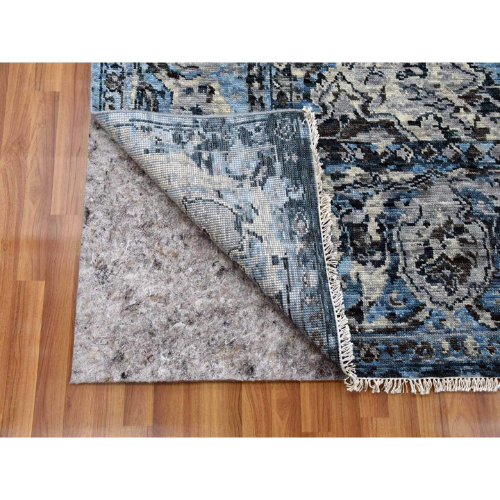 9'2" x 12'4" New Hand Knotted Grey Wool Rectangle Oriental Rug - MOA10279304