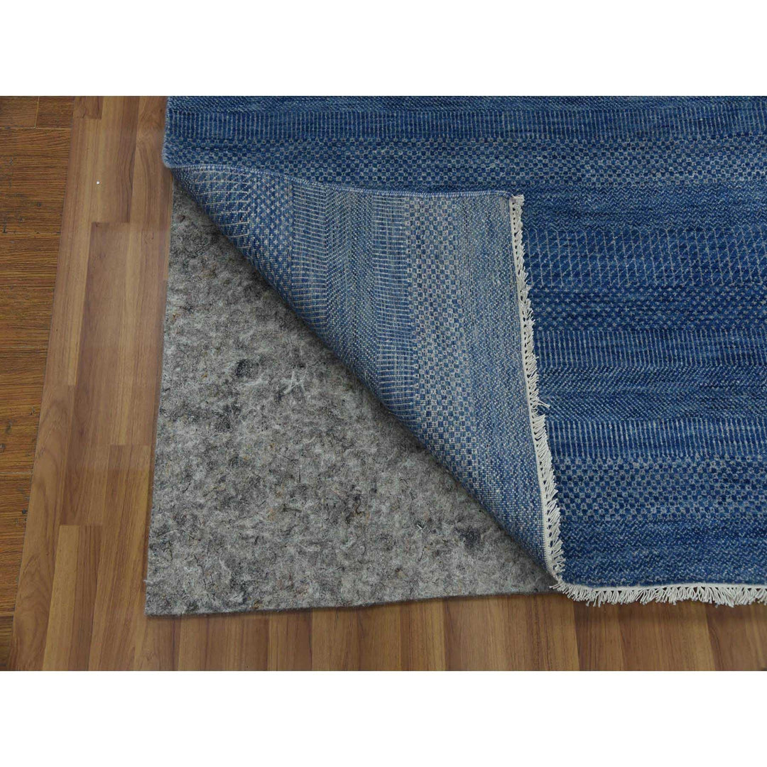 12'0" x 18'0" New Hand Knotted Blue Wool & Silk Rectangle Oriental Rug - MOA10279358