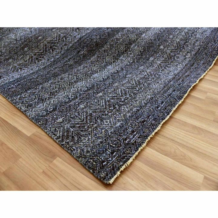 8'0" x 10'2" New Hand Knotted Blue Wool Rectangle Oriental Rug - MOA10279372