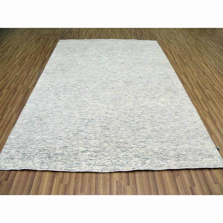 8'0" x 10'1" New Hand Knotted Beige Wool Rectangle Oriental Rug - MOA10279377