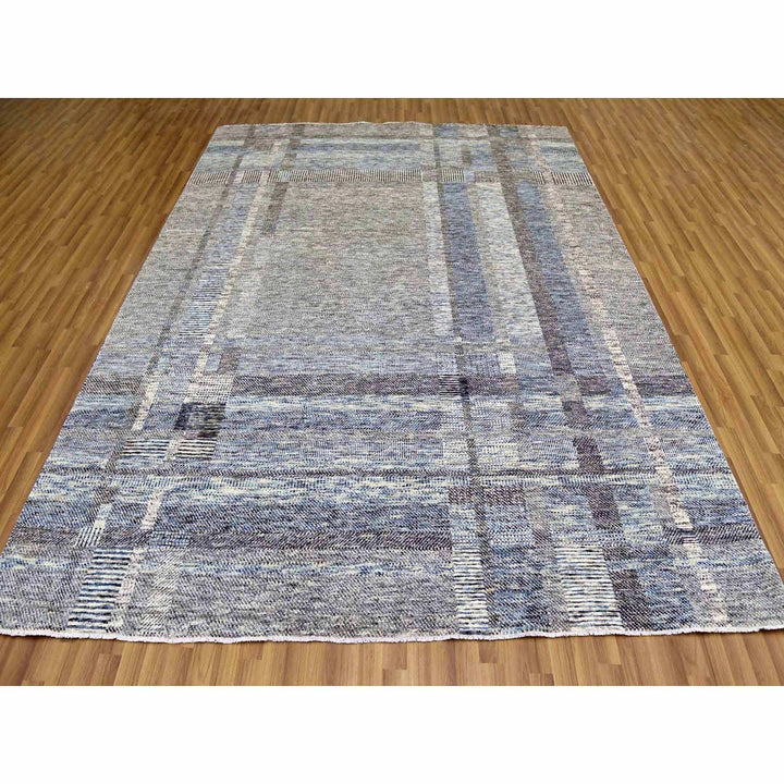 8'0" x 10'2" New Hand Knotted Beige Wool Rectangle Oriental Rug - MOA10279379