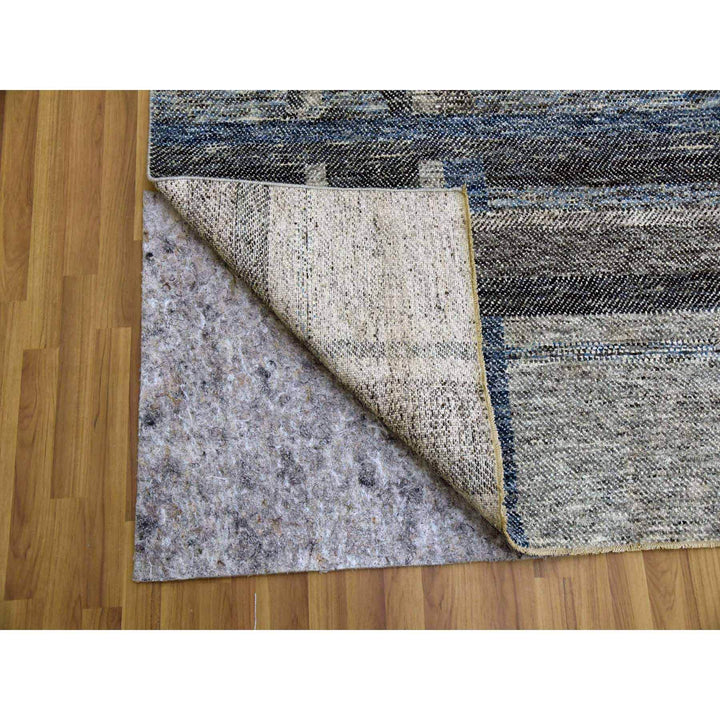 9'0" x 12'1" New Hand Knotted Grey Wool Rectangle Oriental Rug - MOA10279381