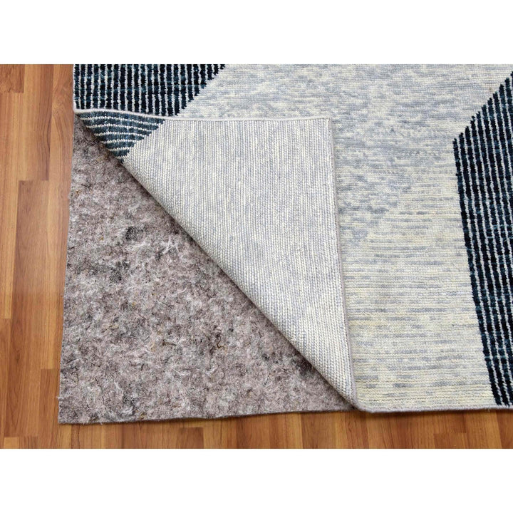 11'10" x 15'2" New Hand Knotted Grey Wool Rectangle Oriental Rug - MOA10279399