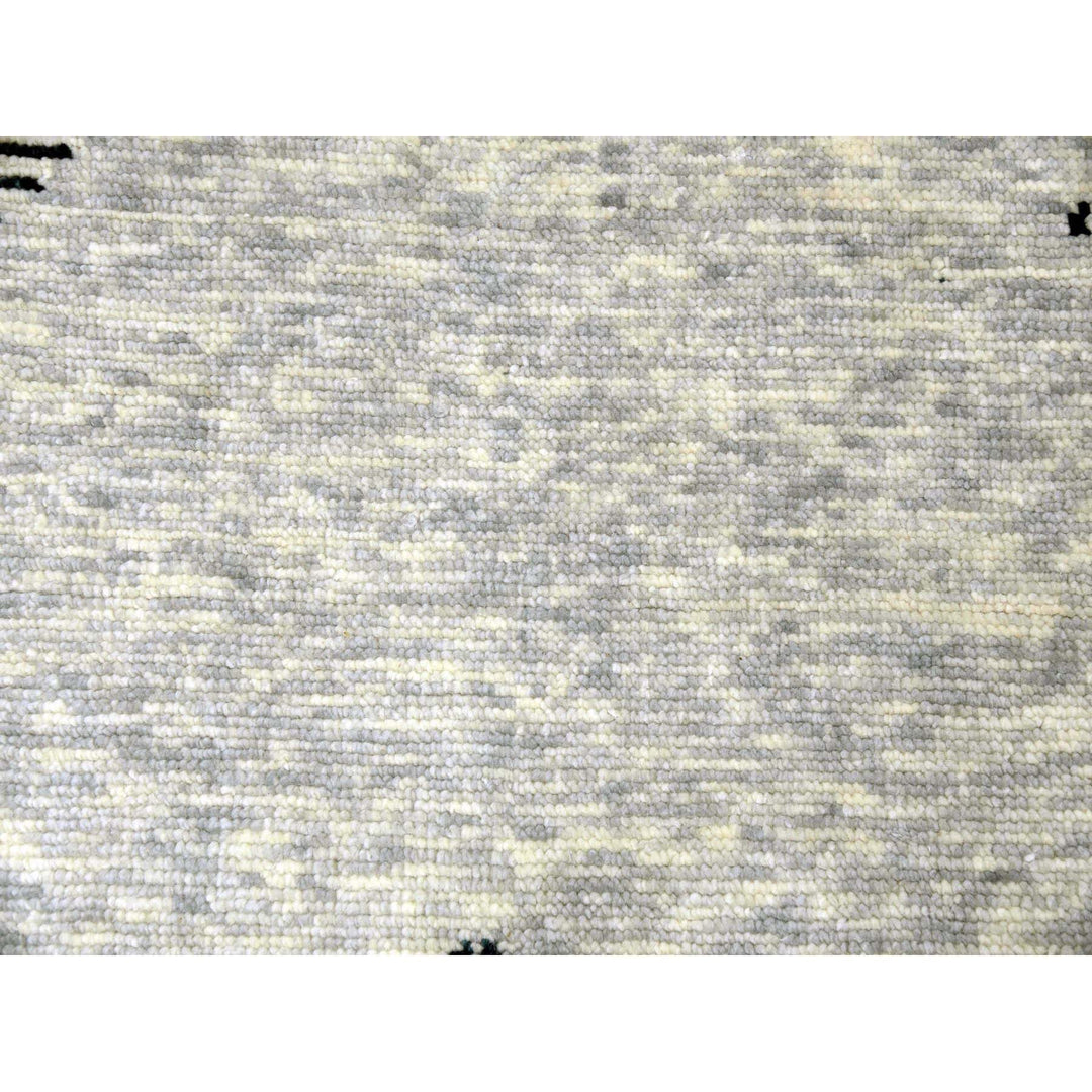 11'10" x 15'2" New Hand Knotted Grey Wool Rectangle Oriental Rug - MOA10279399