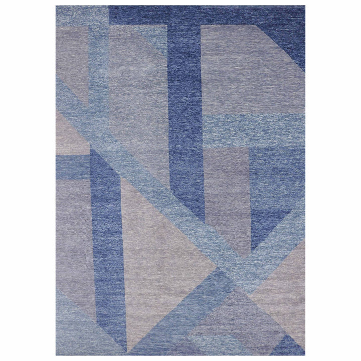 12'0" x 15'5" New Hand Knotted Blue Wool Rectangle Oriental Rug - MOA10279404