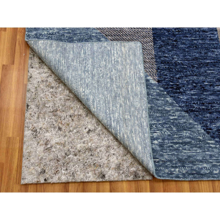 12'0" x 15'5" New Hand Knotted Blue Wool Rectangle Oriental Rug - MOA10279404