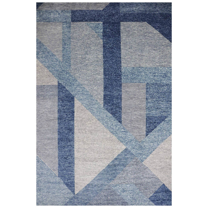 12'2" x 18'3" New Hand Knotted Blue Wool Rectangle Oriental Rug - MOA10279405