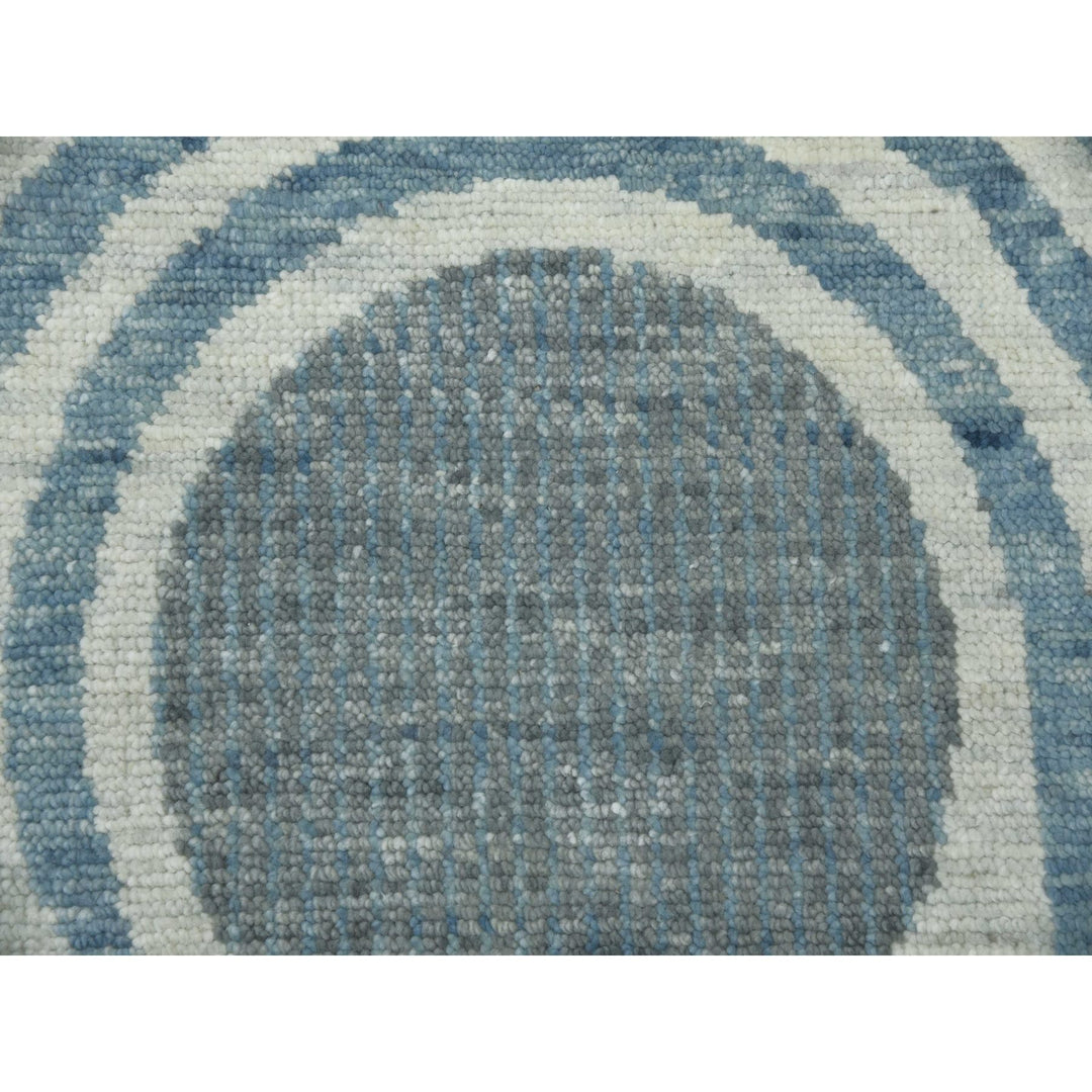 9'1" x 12'1" New Hand Knotted Blue Wool Rectangle Oriental Rug - MOA10279411