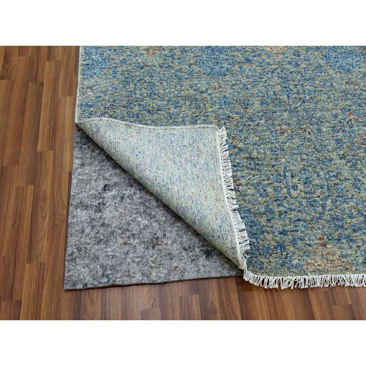 11'10" x 17'10" New Hand Knotted Blue Wool Rectangle Oriental Rug - MOA10279441