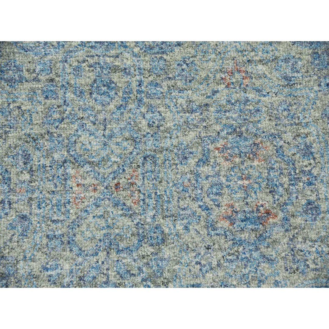 11'10" x 17'10" New Hand Knotted Blue Wool Rectangle Oriental Rug - MOA10279441