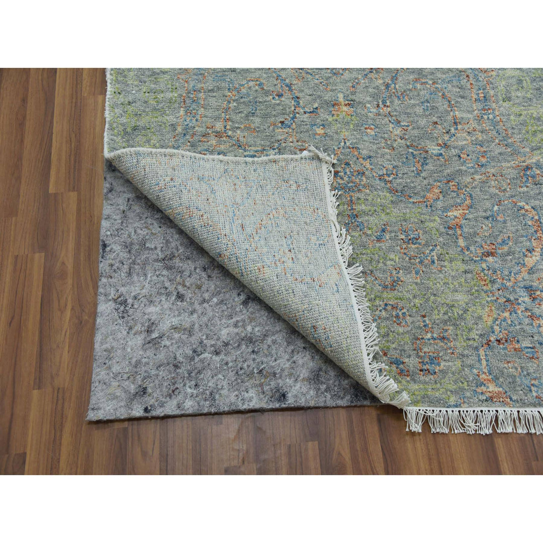 12'0" x 18'0" New Hand Knotted Green Wool Rectangle Oriental Rug - MOA10279449