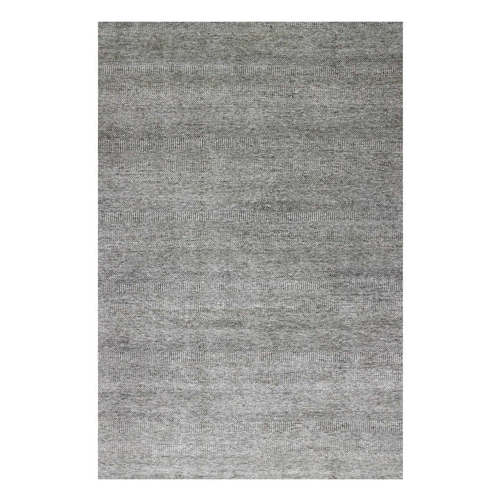 12'1" x 18'2" New Hand Knotted Grey Wool Rectangle Oriental Rug - MOA10279450