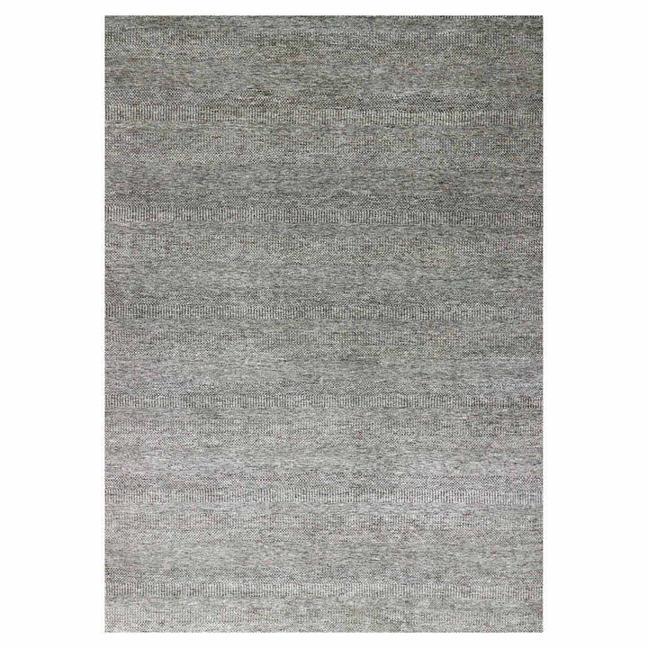 12'0" x 15'1" New Hand Knotted Grey Wool Rectangle Oriental Rug - MOA10279451