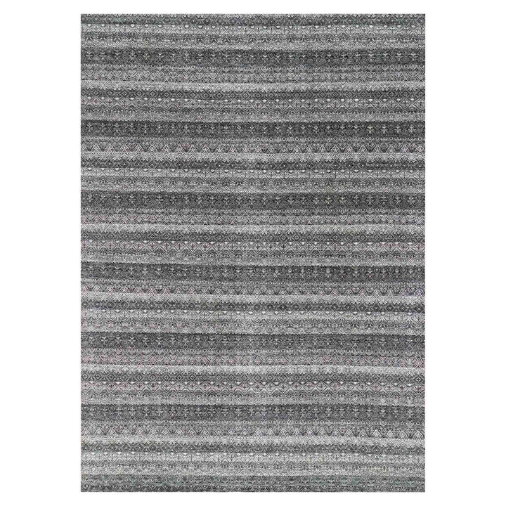 10'0" x 13'10" New Hand Knotted Grey Wool Rectangle Oriental Rug - MOA10279459