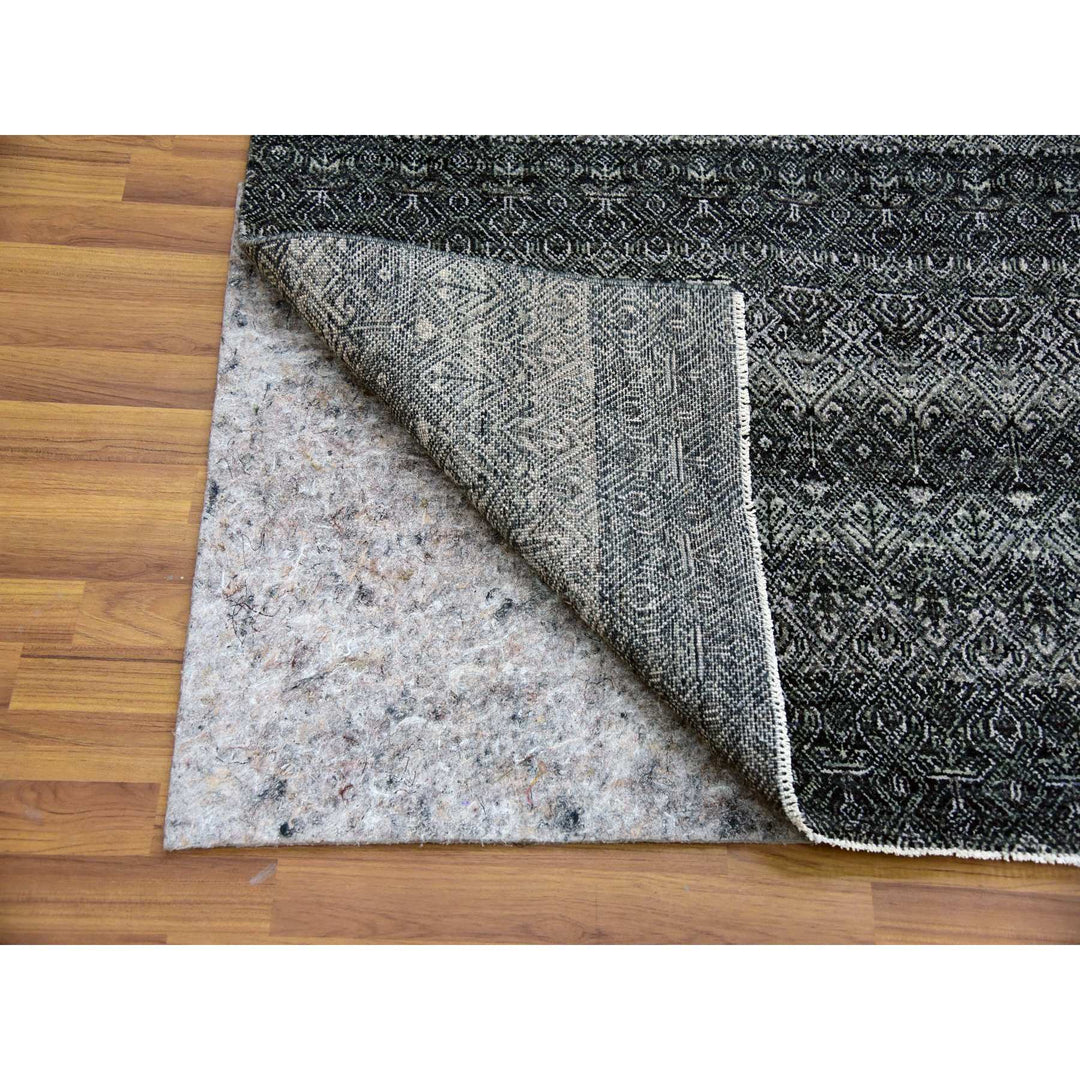 10'0" x 13'10" New Hand Knotted Grey Wool Rectangle Oriental Rug - MOA10279459