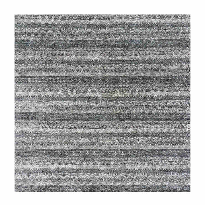 10'0" x 10'0" New Hand Knotted Grey Wool Square Oriental Rug - MOA10279460