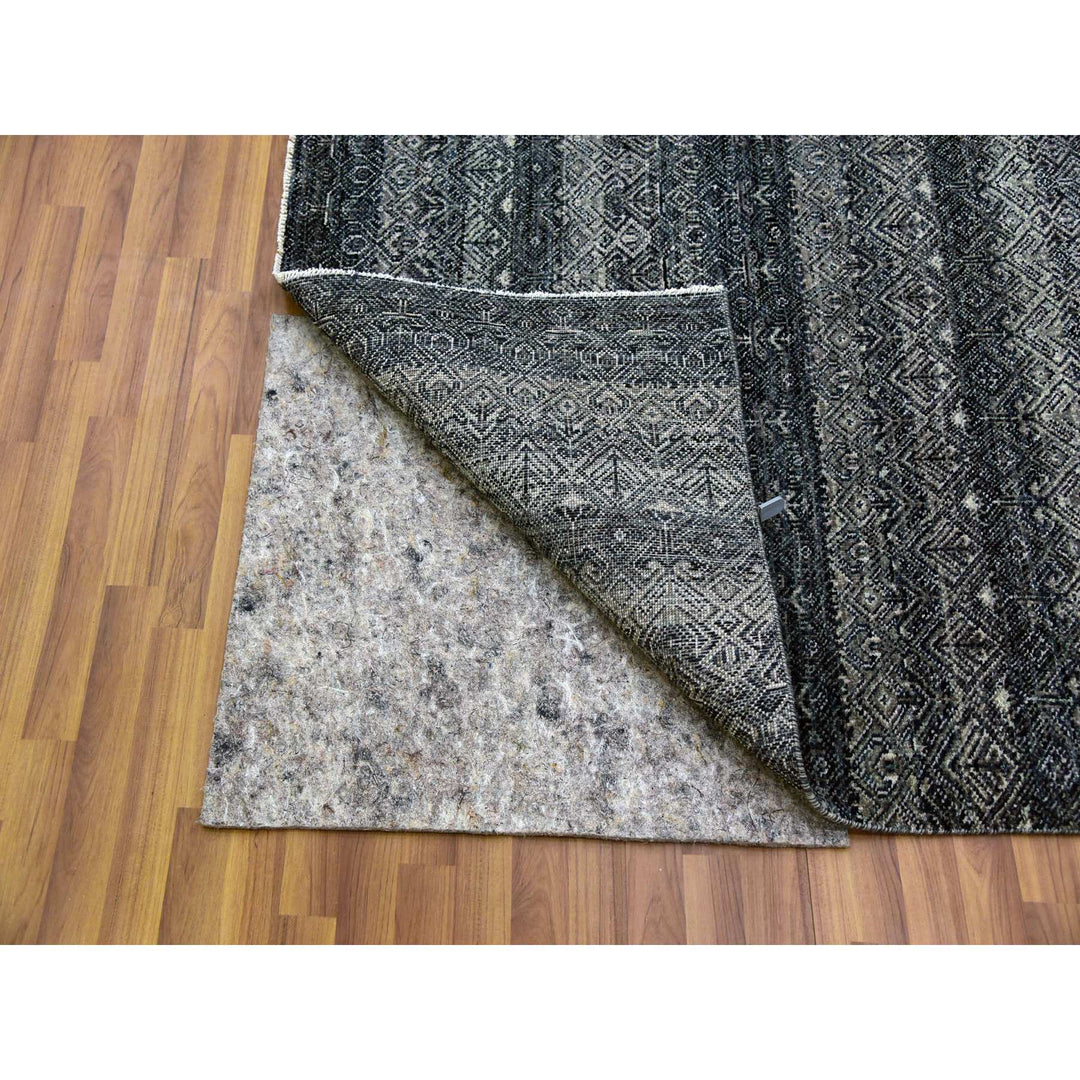 10'0" x 10'0" New Hand Knotted Grey Wool Square Oriental Rug - MOA10279460