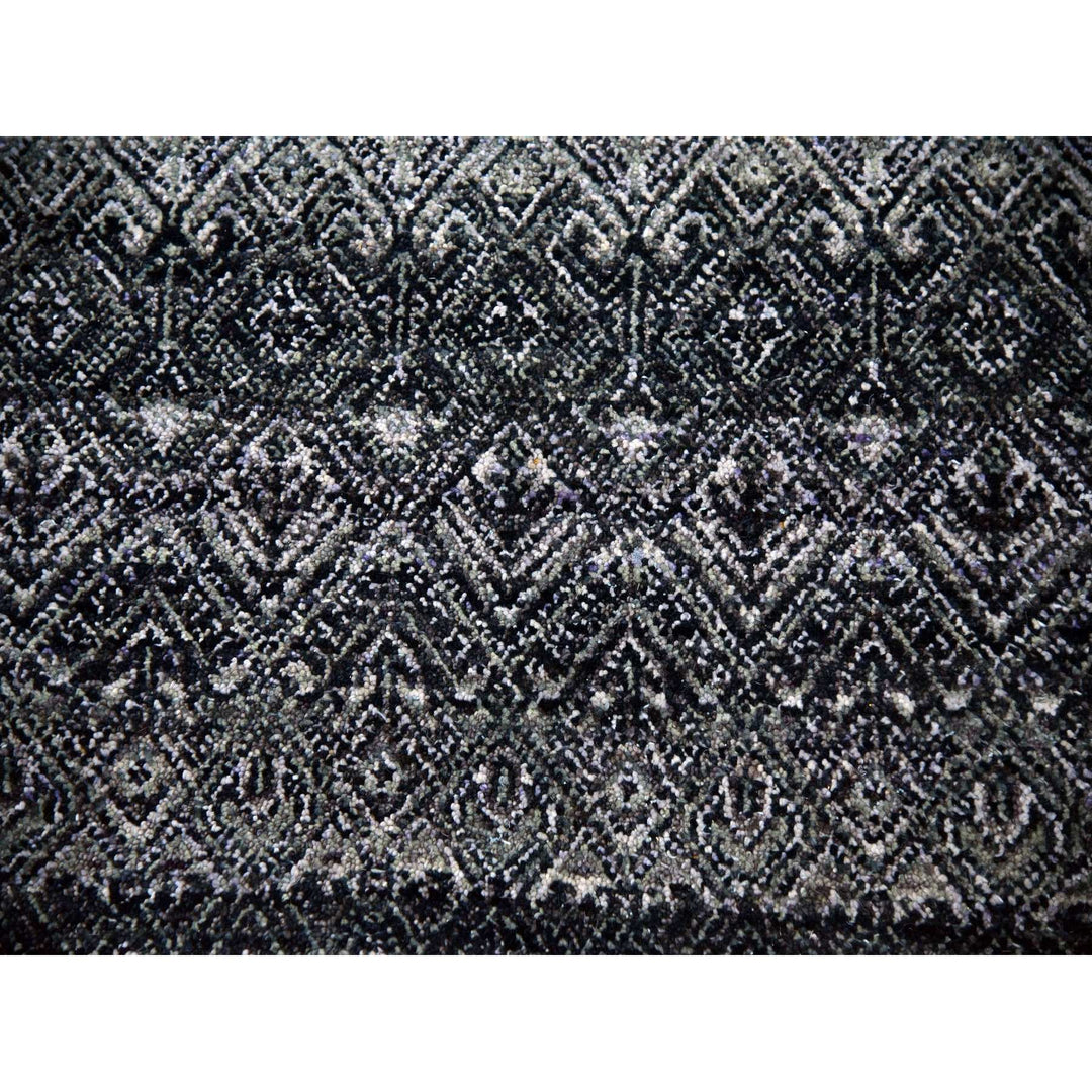 10'0" x 10'0" New Hand Knotted Grey Wool Square Oriental Rug - MOA10279460