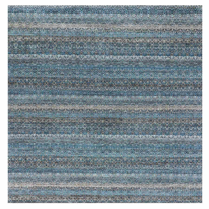 10'0" x 10'1" New Hand Knotted Blue Wool Square Oriental Rug - MOA10279462