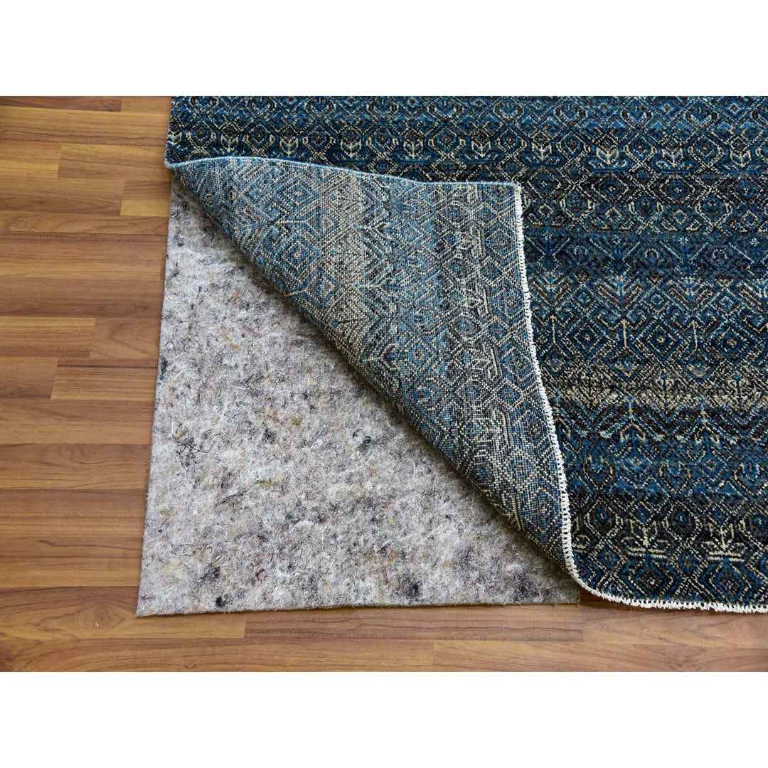 10'0" x 10'1" New Hand Knotted Blue Wool Square Oriental Rug - MOA10279462