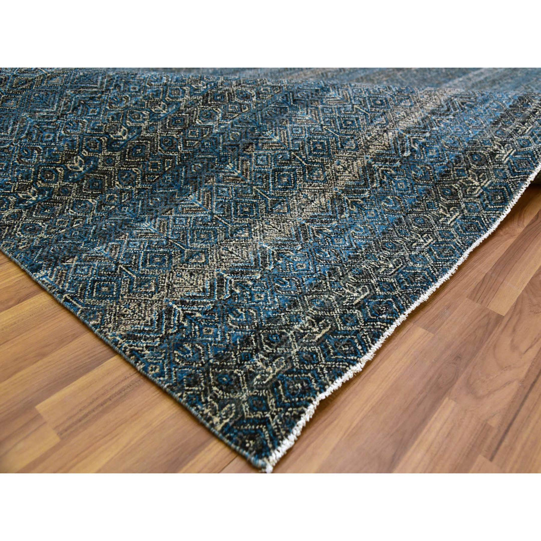 10'0" x 10'1" New Hand Knotted Blue Wool Square Oriental Rug - MOA10279462