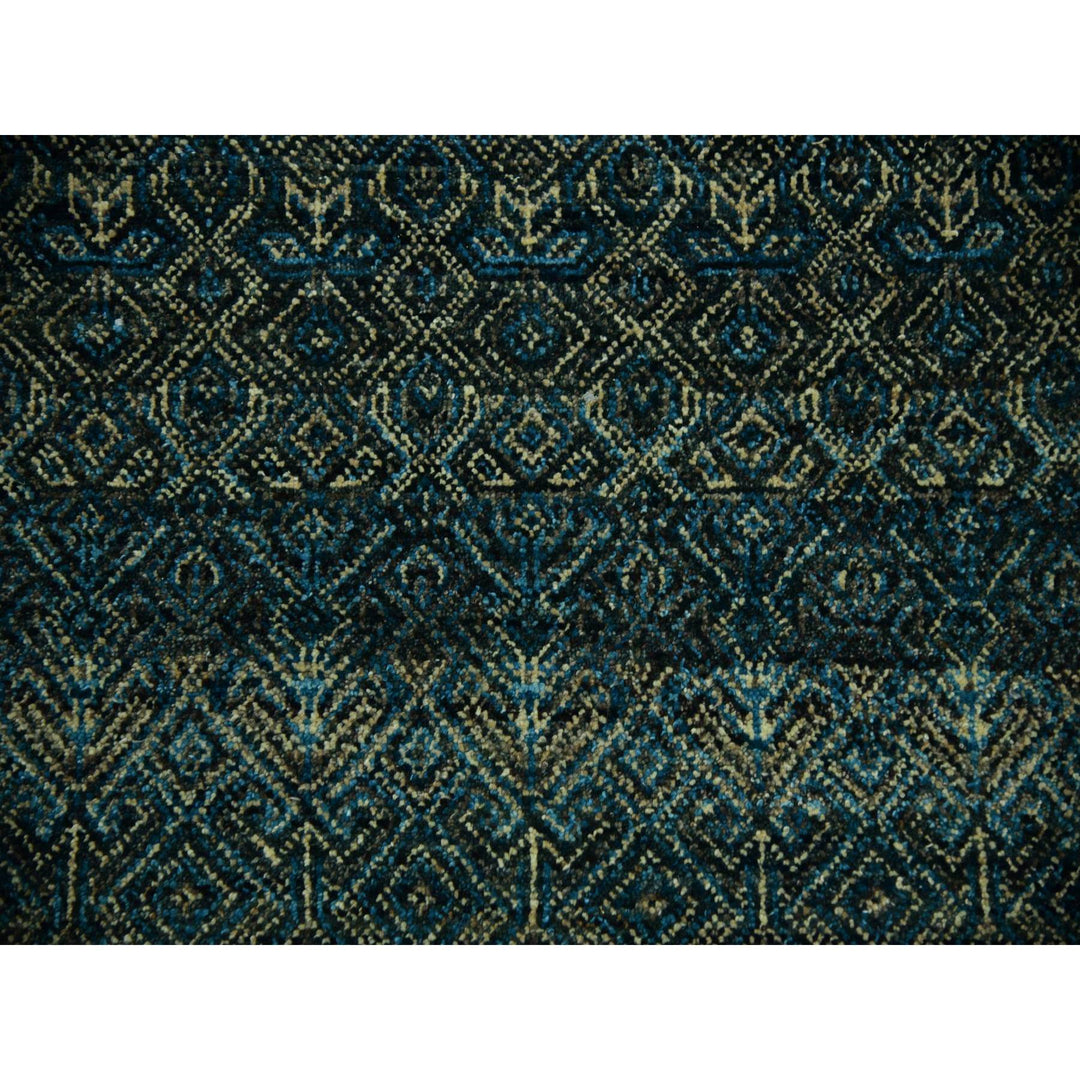 7'8" x 10'0" New Hand Knotted Blue Wool Rectangle Oriental Rug - MOA10279463