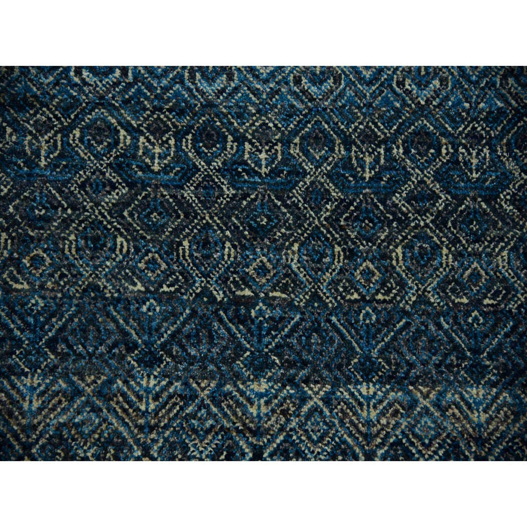 8'0" x 10'0" New Hand Knotted Blue Wool Rectangle Oriental Rug - MOA10279464